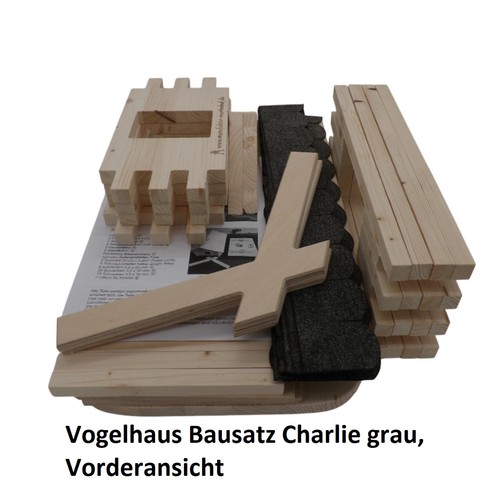 Vogelhaus bausatz charlie - vogelhaus, grau