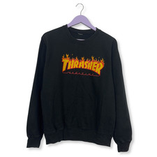 Trasher Sweatshirt schwarz Rundhals mit Print - Größe M Herren