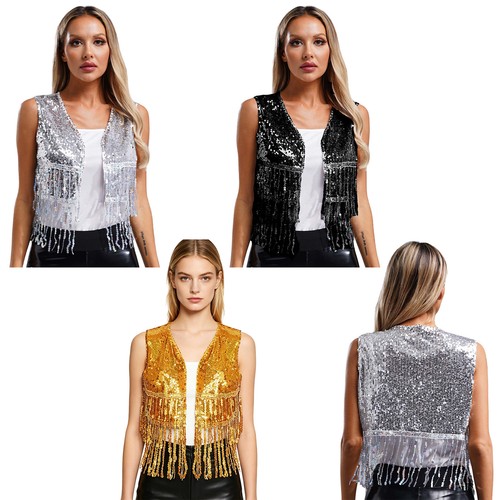 Damen top 70er jahre weste - top,