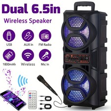 Bluetooth 5.2 Lautsprecher RGB Subwoofer Musikbox Boombox Party LED mit Mikrofon