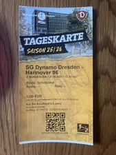 Used Sammlerticket SG Dynamo Dresden vs Hannover 96 