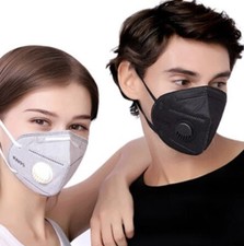 5 - 20  Maske mit Ventil schwarz grau weiß