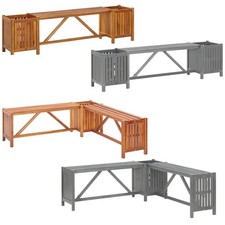 Gartenbank mit 2 Pflanzkübeln