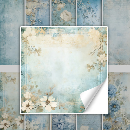 Fliesenaufkleber blauen blumen - fliesenaufkleber,