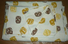 Seltene Vintage Kinder Bettwäsche Stoff Würfel Design Cube 135 x 90 Kids Bedding