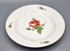 Meissen Porzellan Desset Teller antik, Rote Rose Handmalerei, 1. Wahl Knaufzeit