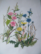Kreuzstich Stickbild Blumen