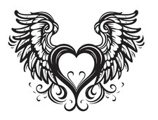 Wandtattoo Herz mit Flügeln