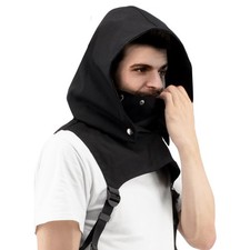 Sturmmaske mit Schultergurten & Maske |  Sturmhaube für LARP & Gothic Kostüm