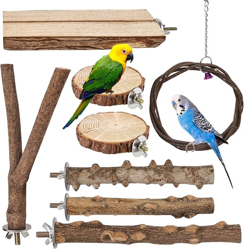 Sitzstangen set naturholz - set, 8