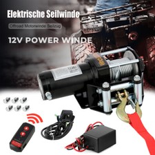 Elektrische Seilwinde 12V mit Funkfernbedienung Offroad Motorwinde Seilzug