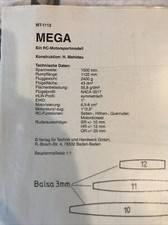 Bauplan für Motorflieger Mega, 150 cm Spannweite