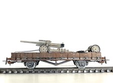 H0 Roco Niederbordwagen 1:87 +  Haubitze 18, Militär, Wehrmacht, WWII, Epoche II