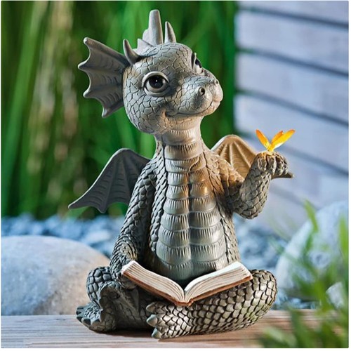 Gartenfigur drachen deko harz - gartenfigur,