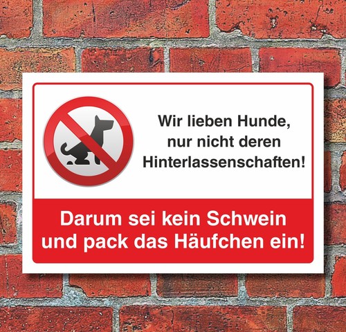 Schild kein hundeklo hundekot - kein,