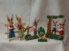 Osterhasen Familie Deko Wanderer Hasenpaar Gartenbank Schaukel