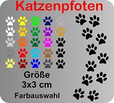 24 Katzenpfoten Pfoten Katze Aufkleber Auto Wandtattoo Fliesen Flohmarkt 3x3cm
