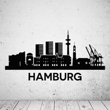 Wandtattoo Skyline Hamburg - Aufkleber Matt