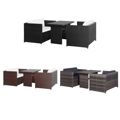 Gartensofa tlg poly rattan - 3-tlg.,