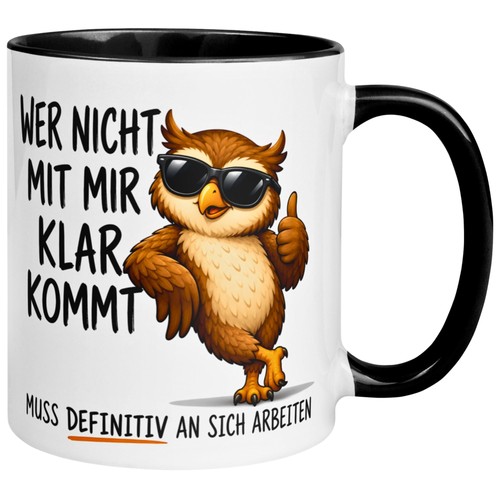 Tasse eule wer nicht - tasse,
