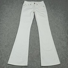 G-Star Raw Damen Jeans W28 L33 Slim Bootcut Weiß Mittelhoch 3301 Glocke Schnitt