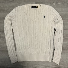 Polo Ralph Lauren Kabelstrick Pullover L Damen Weiß