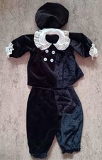 Alte Puppenkleidung, Jacke, Hose, Kappe, Samt, Spitze