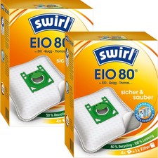 2 Packungen Swirl EIO 80 | 8 Staubsaugerbeutel | für EIO, Quigg, Thomas
