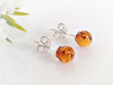 Bernstein Ohrstecker Silber