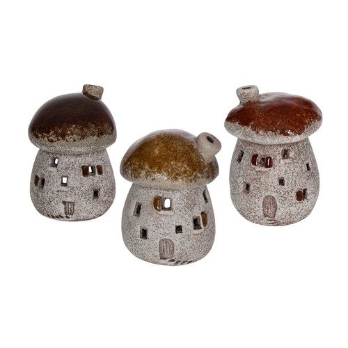 Windlicht pilz steingut - windlicht,