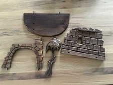 Weihnachtskrippe  Steck-Grippe 4 Holzteile und 11 Handgemachte Figuren