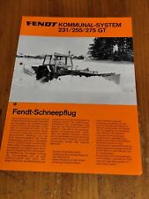 Fendt Schneepflug Kommunal system GT Traktor tractor Brochure prospekt 33