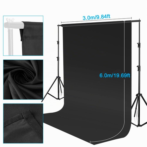 Fotohintergrund schwarz 3x6 - schwarz,