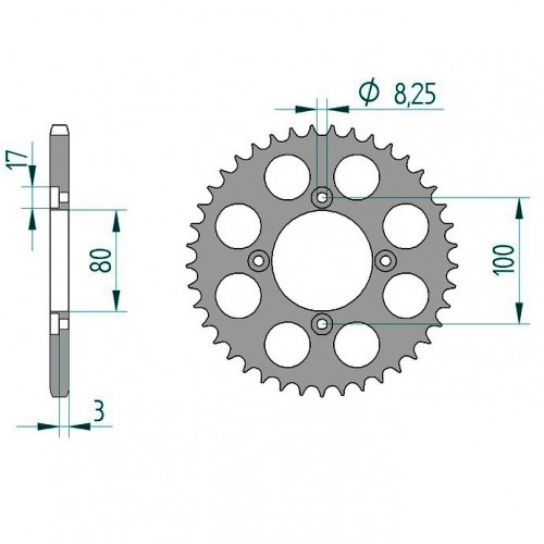 Alu kettenrad für - alu, sherco