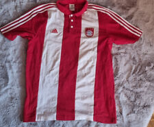 BAYERN MÜNCHEN Poloshirt rot-weiß gestreift, Wappen, 4 Sterne adidas, Gr. L TOP