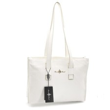 Damentasche Echtleder Doppel Henkel drei Fächer Handarbeit Made in Italy