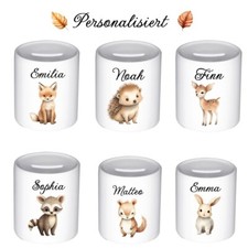 Bedruckte Spardose für Kinder Tiere Personalisiert mit Namen Tiere Geschenk