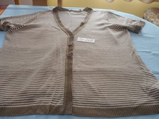 Strickjacke in Beige/Weiß
