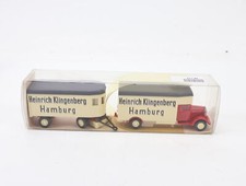 Wiking H0 Modellauto Hängerzug "Heinrich Klingenberg Hamburg" MB 1:87