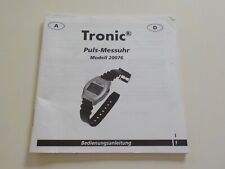 Bedienungsanleitung Tronic Puls-Messuhr Modell20076 Deutsch English French Dutch