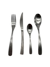 Amefa Bongo Besteckset 24-tlg. Edelstahl, gehämmert, spülmaschinenfest, Silber