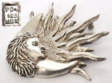 Massive Brosche 925er Silber