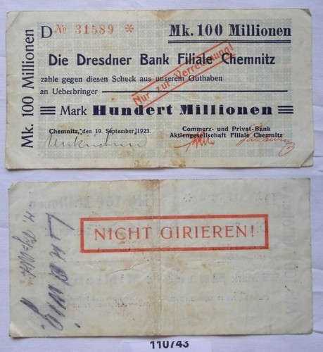 100 millionen mark banknote - 100,