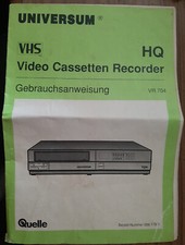 Gebrauchsanweisung UNIVERSUM VHS HQ VR 704