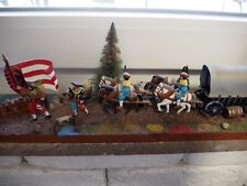 Tolles Diorama mit Zinnfiguren, Soldaten, Tiere, ca. 42 cm lang