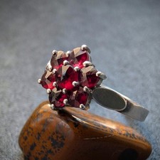 Vintage Ring 900 Silber Granat