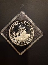 10000 Cordobas Nicaragua, 1989, 500 Jahre Amerika, Santa Maria, Silber