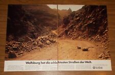 Seltene Werbung Volkswagen Wolfsburg hat die schlechtesten Straßen der Welt 1977