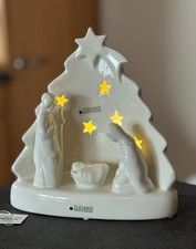 Tiziano Keramik Xmas Deko Krippe mit LED Licht + Timer NEU