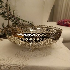 Schöner alter Brotkorb / Obstschale, versilbert, WMF EP Brass, rund d:24cm